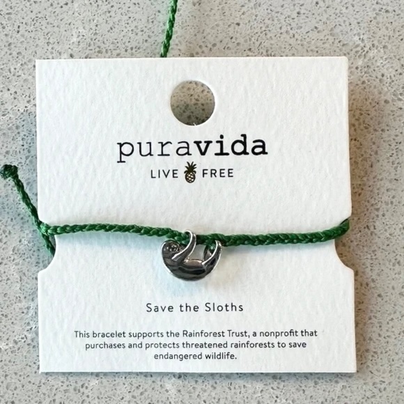 (Set of 4) Pura Vida Save the Sloths Rainforest Trust Bracelets - Picture 3 of 5